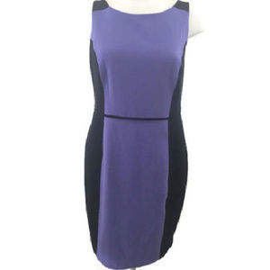 Liz Claiborn Purple Black Panel Color Block Sheath